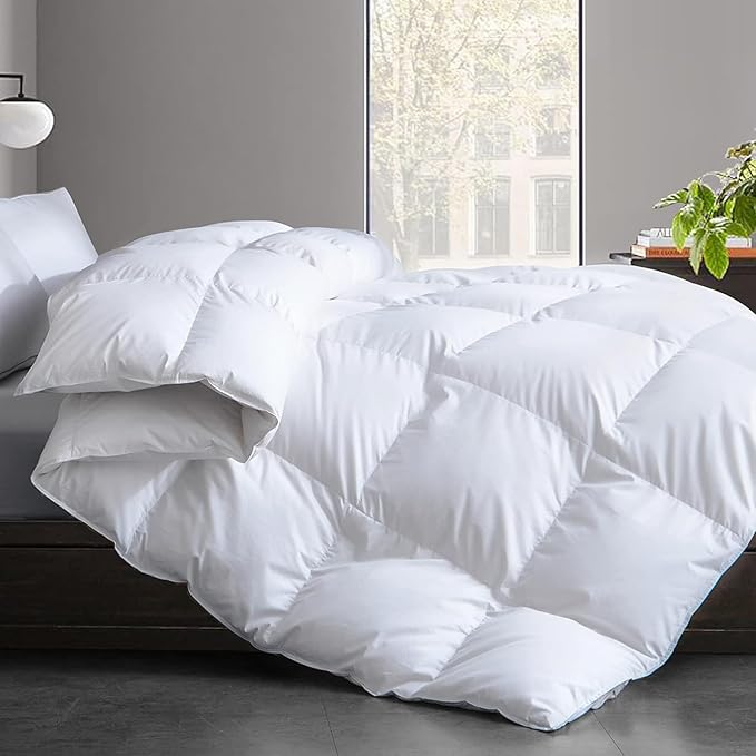 Cosybay Feather Comforter Filled with Feather & Down Fiber Cal King- All Season White Cal King Size Duvet Insert- Luxurious Hotel Bedding Comforters with Cotton Cover - California King 104 x 96 Inch