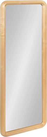 Pao Mid-Century Panel Wood Framed Wall Mirror, 16 x 48, Walnut Brown