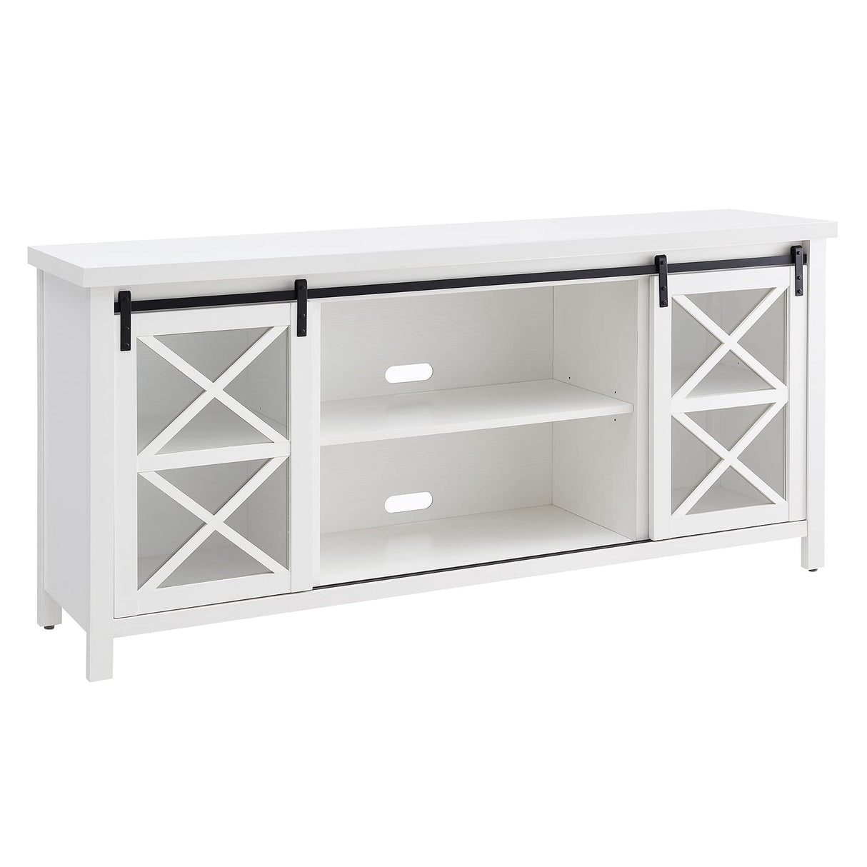 Clementine Rectangular TV Stand for TV's up to 80" in White