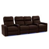 Turbo XL700 Home Theater Seating Brown Leather - Power Recline