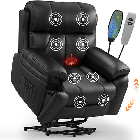 Oversized Lift Chairs Recliner for Elderly with Massage and Heat