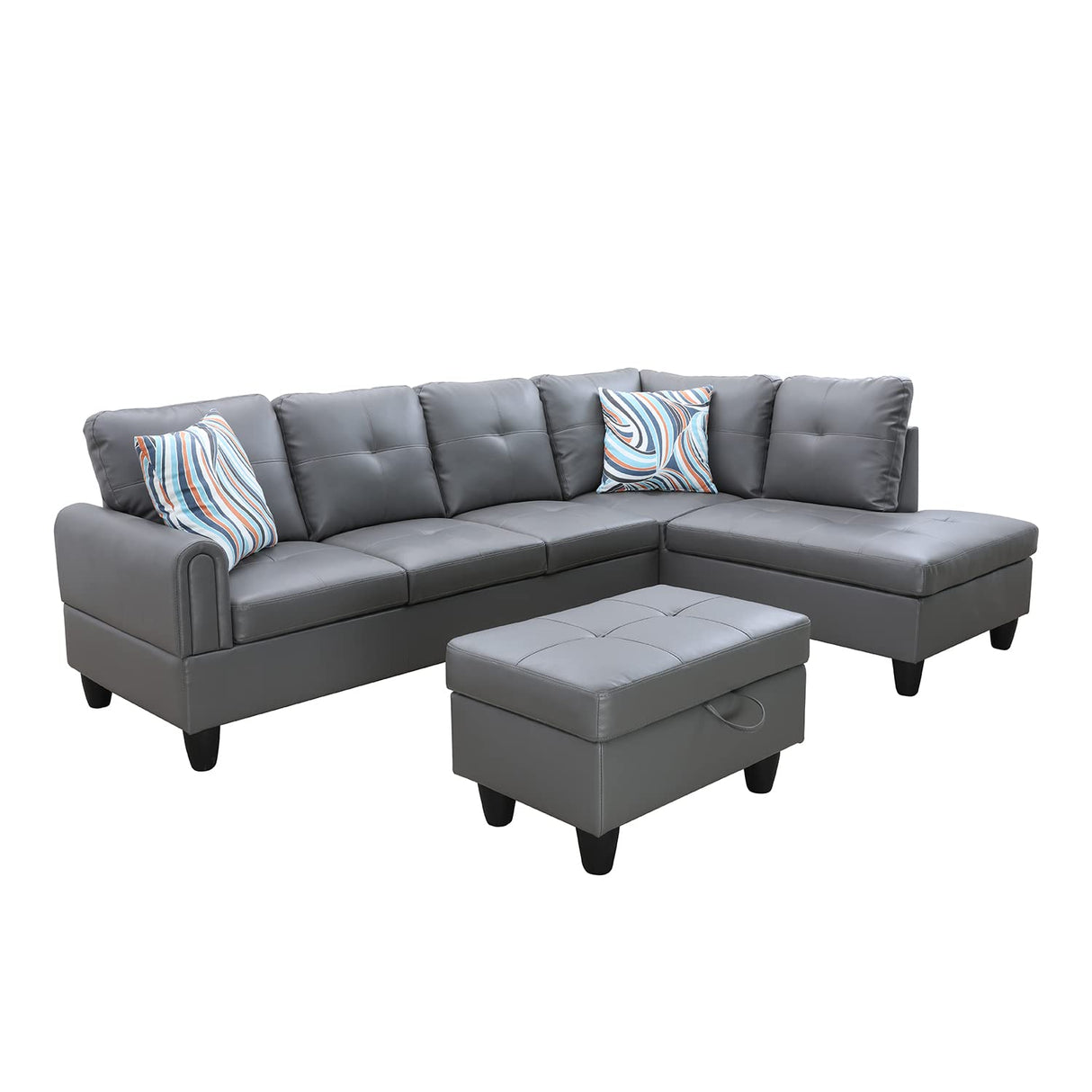 Modular Sectional Sofa Set, Oversized L Shaped Sofa Couch with Ottomans