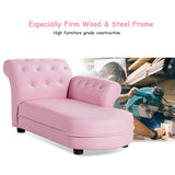 Couch, 2 in 1 Princess Double Seat Children's Sofa w/PU Leather Surface, Toddler Armrest