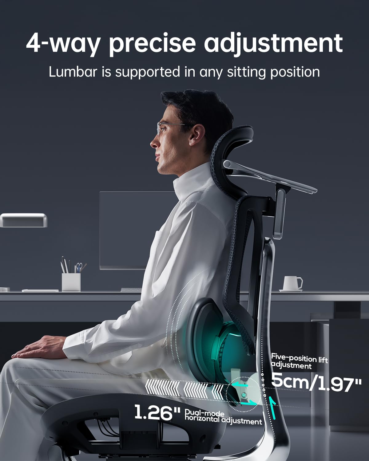 E3 Ultra Ergonomic Office Chair - Big and Tall with 3-Zone Lumbar Support