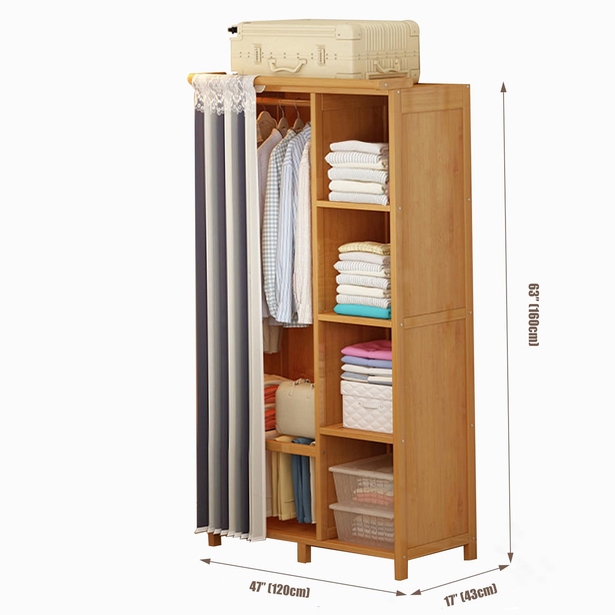 Easy to Install Wardrobe, Adjustable Height Storage of wardrobe Partition