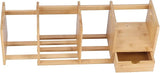Bamboo Bookshelf, Adjustable Desktop Organizer Lightweight Stable for Home for