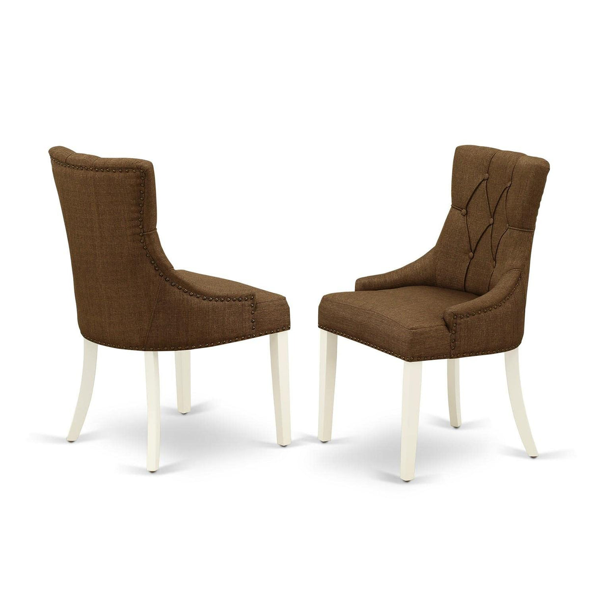 5 Piece Dinette Set for 4 Includes a Square Dining Room Table and 4 Brown Linen Linen
