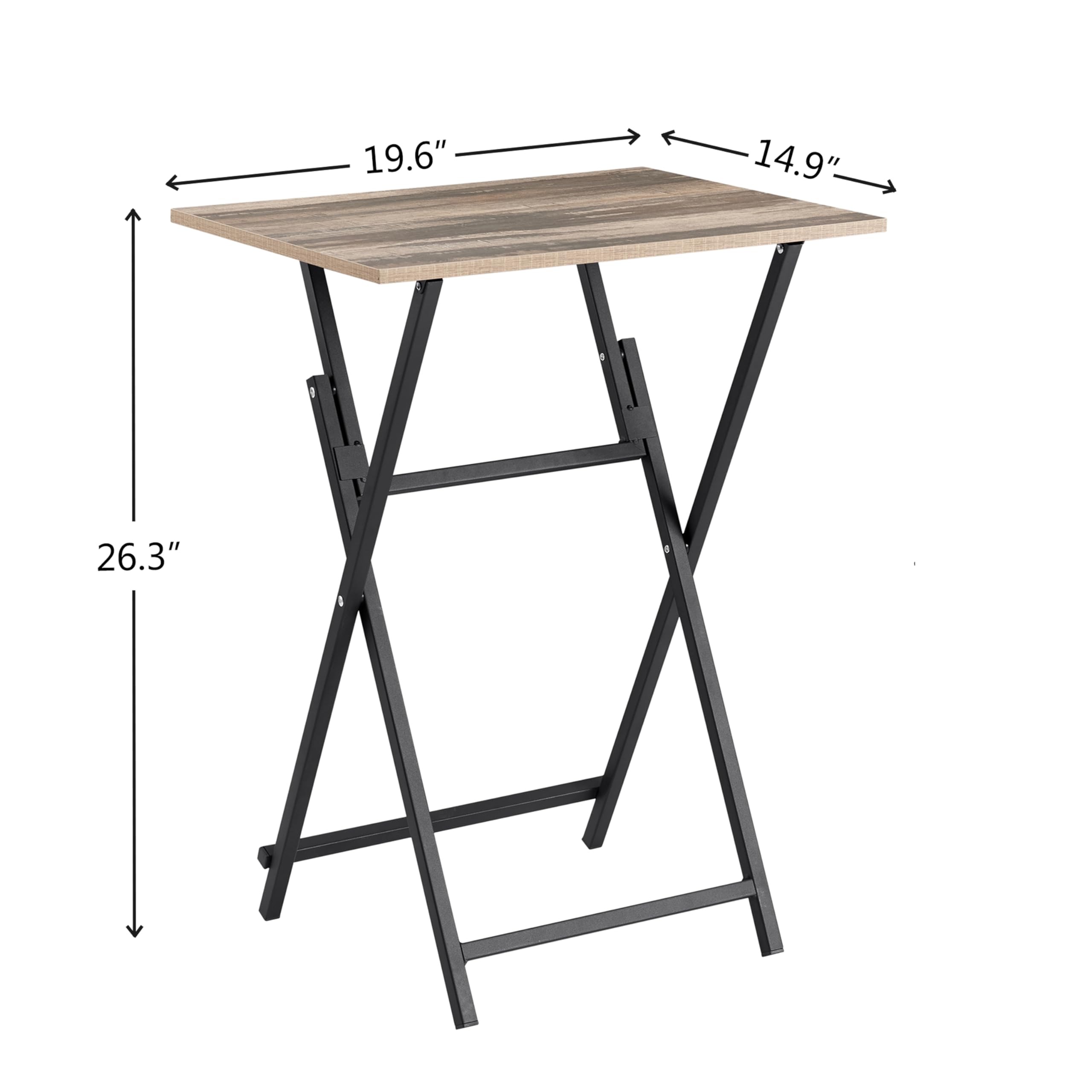 Folding TV Tray Table Set of 2, No Assembly Required Portable Sofa Side Table, Snack Table for Eating, Foldable for Small Spaces, Space-Saving
