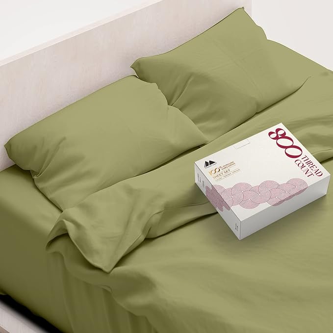 100% Egyptian Cotton Sheets Set Queen - 1000 High Thread Count, Luxury 5-Star Hotel