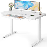 Standing Desk with Drawer, 48 x 24 inch Whole Piece Tabletop Electric Standing Desk