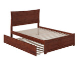 AR9032014 Metro Platform Bed with Twin Size Urban Trundle, Full, Walnut