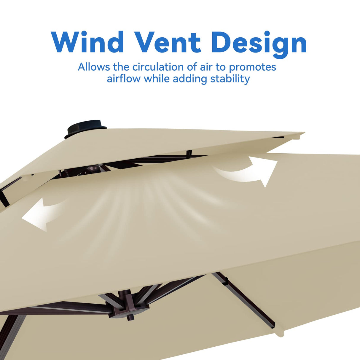 10x13FT Cantilever Outdoor Patio Umbrellas, Double Top Large Rectangle Umbrella