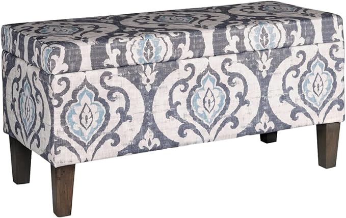 Large Upholstered Rectangular Storage Ottoman Bench