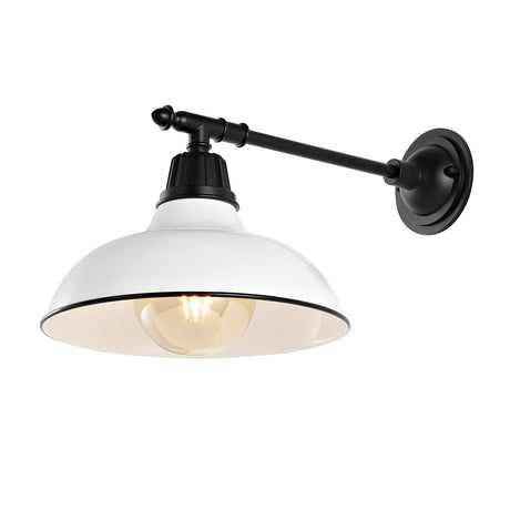 Wallace 12.25" 1-Light Farmhouse Industrial Indoor/Outdoor Iron LED Victorian Arm Outdoor