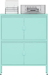 Metal Locker Storage Cabinet with 6 Doors and 4 Shelves，56.6" Tall Steel Office Storage