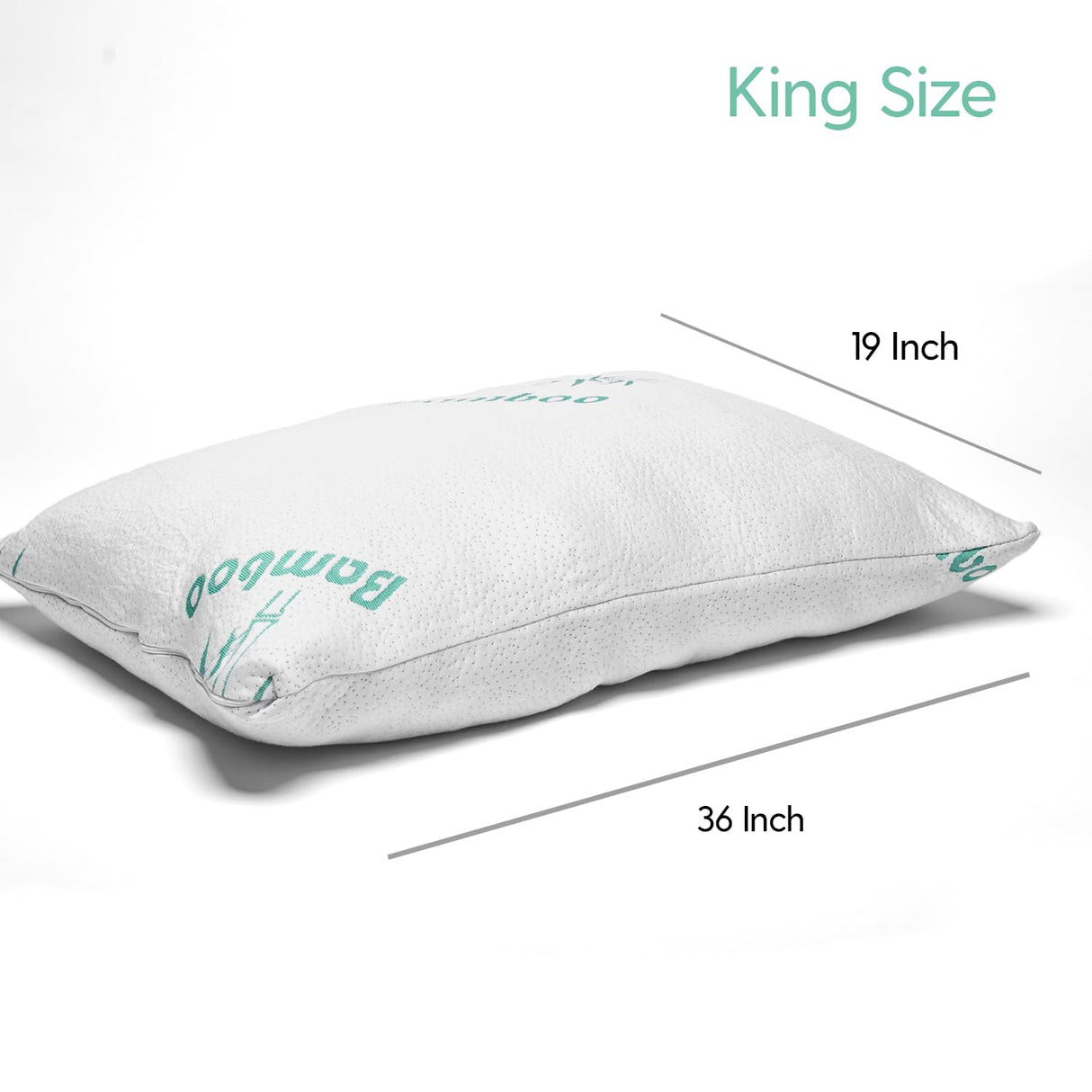 King 20" x 36" Pillow Shredded Memory Foam for Sleeping