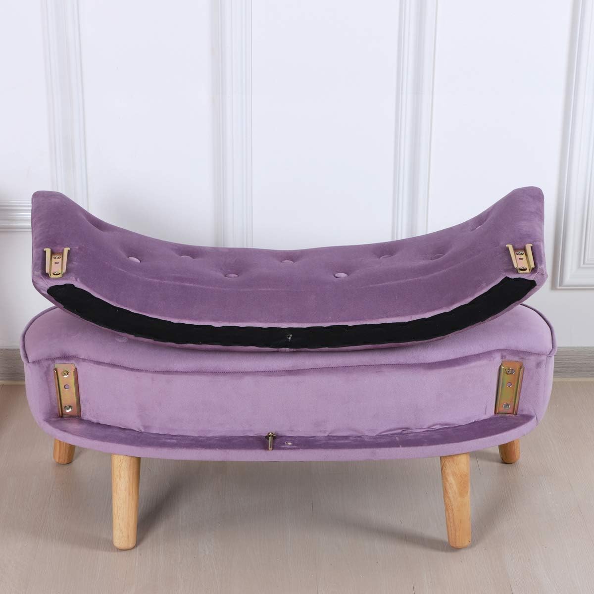 2-Seat Kid Sofa Couch with Velvet Fabric,Kid Sofa Chair with Wooden Frame for 3-6 Age