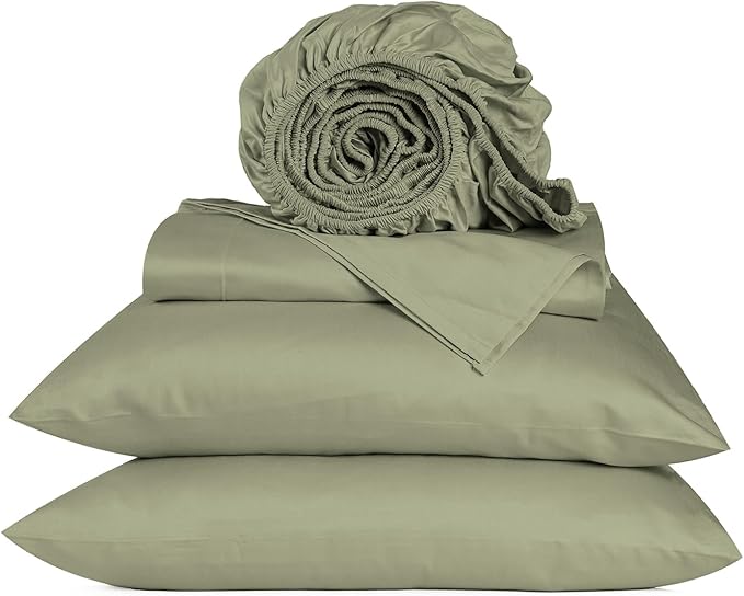 800 Thread Count Egyptian Cotton Sheets King Size, Long Staple Bed Sheets, 4 Pc Bed