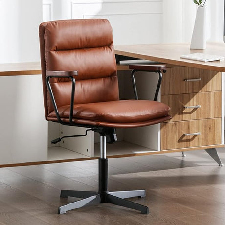 Modern Office Desk Chair, Vanity Chair with Removable Padded Armrests for Home