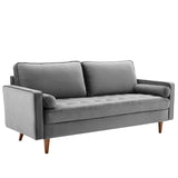 EEI-3764-GRY Valour Performance Velvet Sofa, Gray