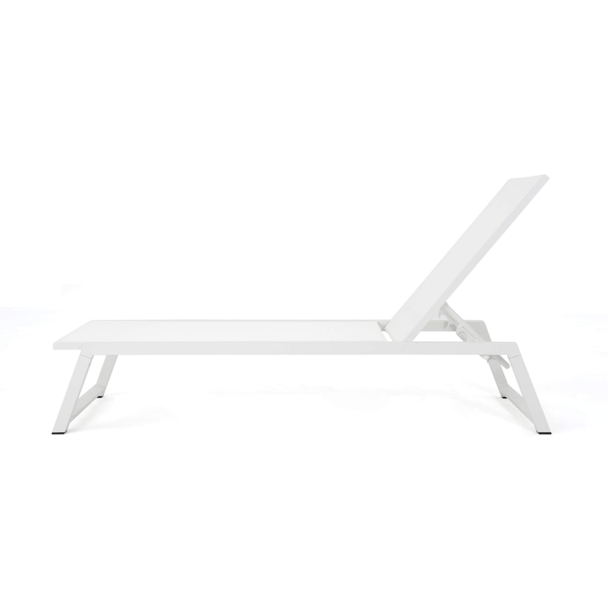Belle Outdoor Mesh Chaise Lounges, 2-Pcs Set, White Mesh / White