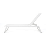 Belle Outdoor Mesh Chaise Lounges, 2-Pcs Set, White Mesh / White