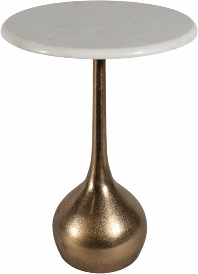 20" Accent Table Ball Base, Marble, Aluminum