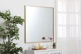 Eternity 36" Square Contemporary Metal Frame Mirror in Black