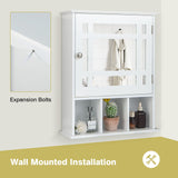 Bathroom Medicine Cabinet with Mirror, Wall Mounted Hanging Storage Organizer with Adjustable Shelf