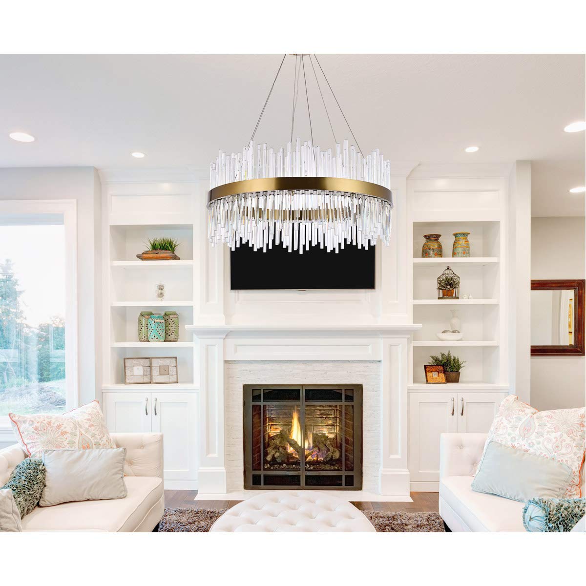 Indoor Modern Home Decorative Bright Dallas 18 Light Gold Chandelier Clear