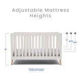 4-in-1 Convertible Baby Crib, Bianca White with Natural Legs