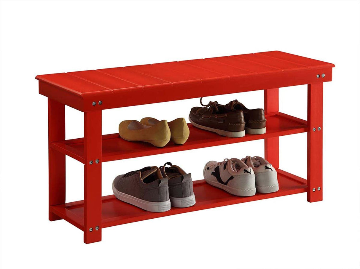 Oxford Utility Mudroom Bench, Red