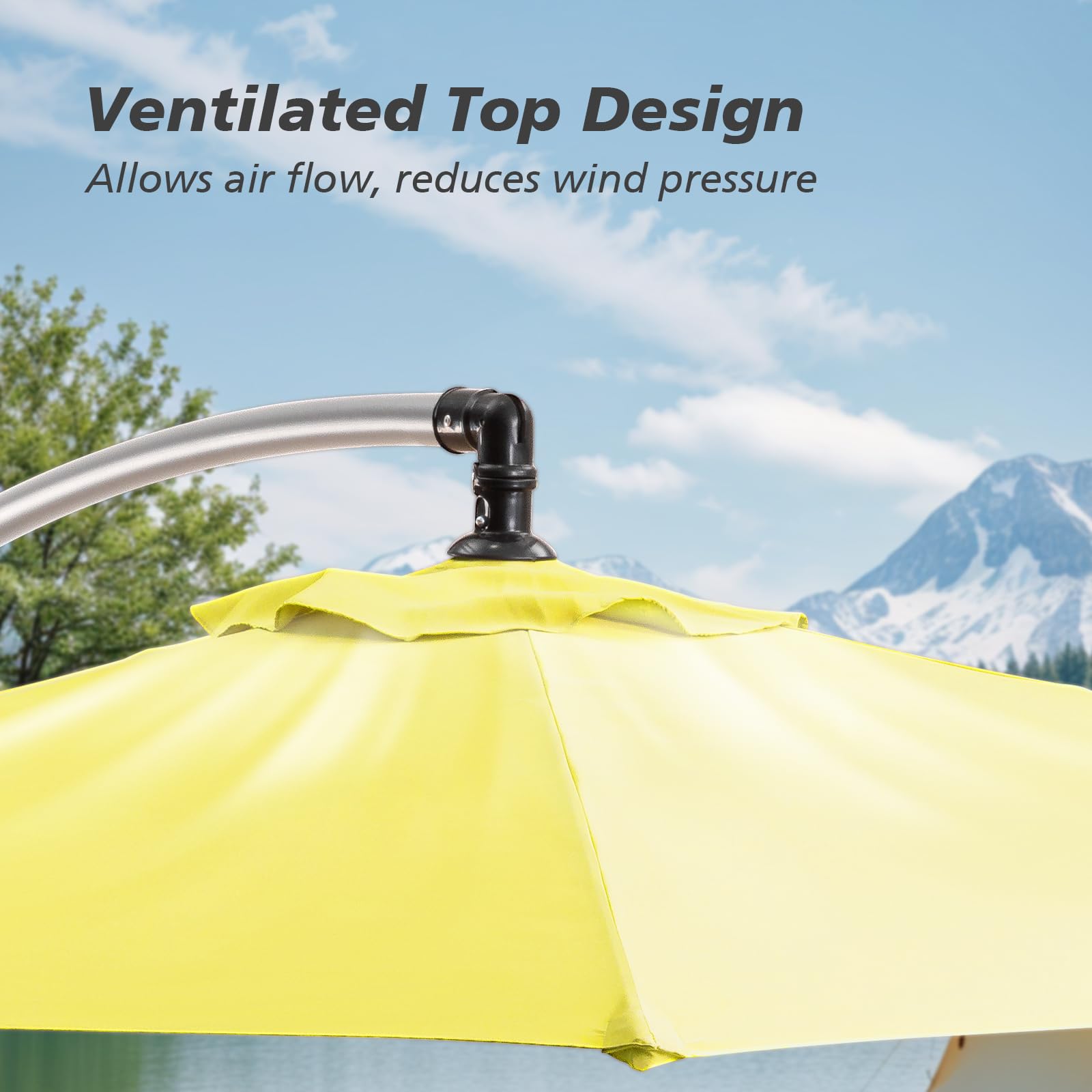 9 x 11.5FT Patio Umbrella for Outdoor, Cantilever Hanging Outdoor Umbrella with 360-degree Rotation