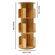 BAIODNB Rotating Bookshelf, 360 Display Spinning Bookshelf Tower, 3 Tier Floor Standing Bookcase Storage Rack Wood Narrow Book Shelf Organizer for Kids&Adult,