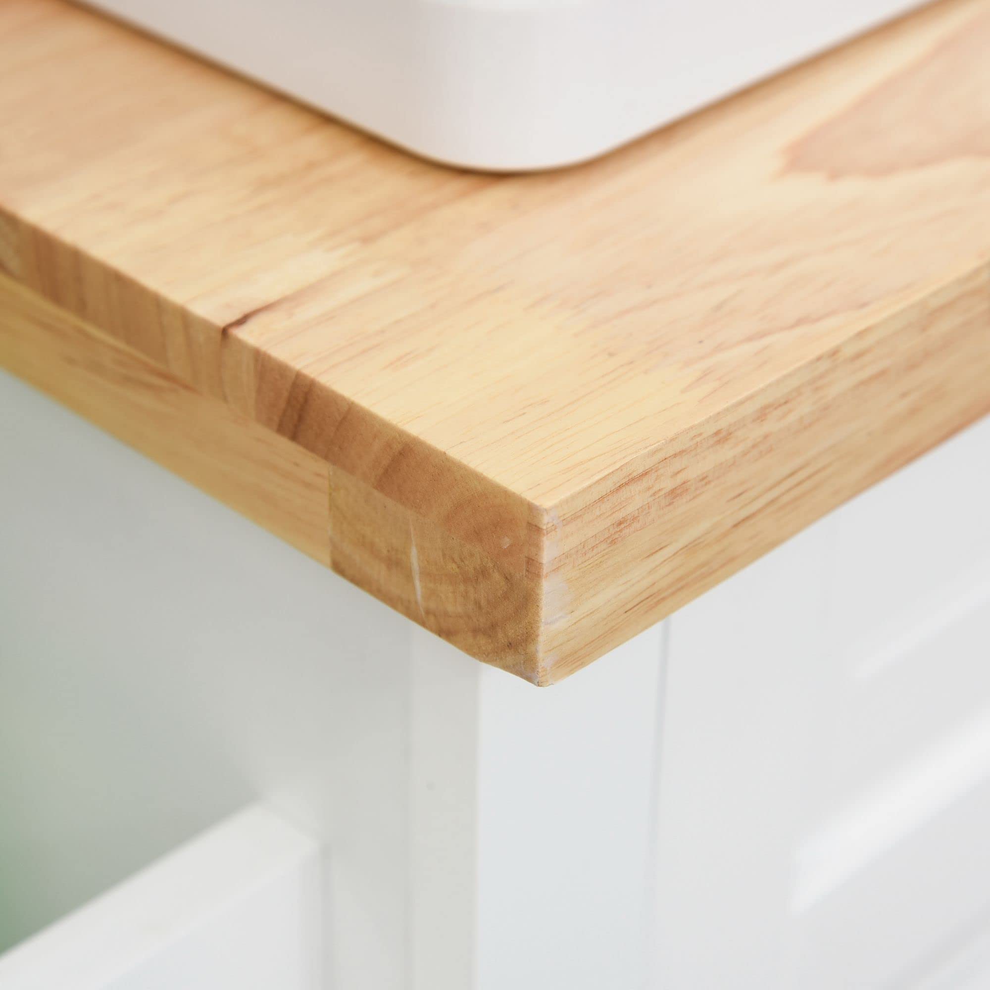 Kitchen Island on Wheels, Rolling Cart with Rubberwood Top