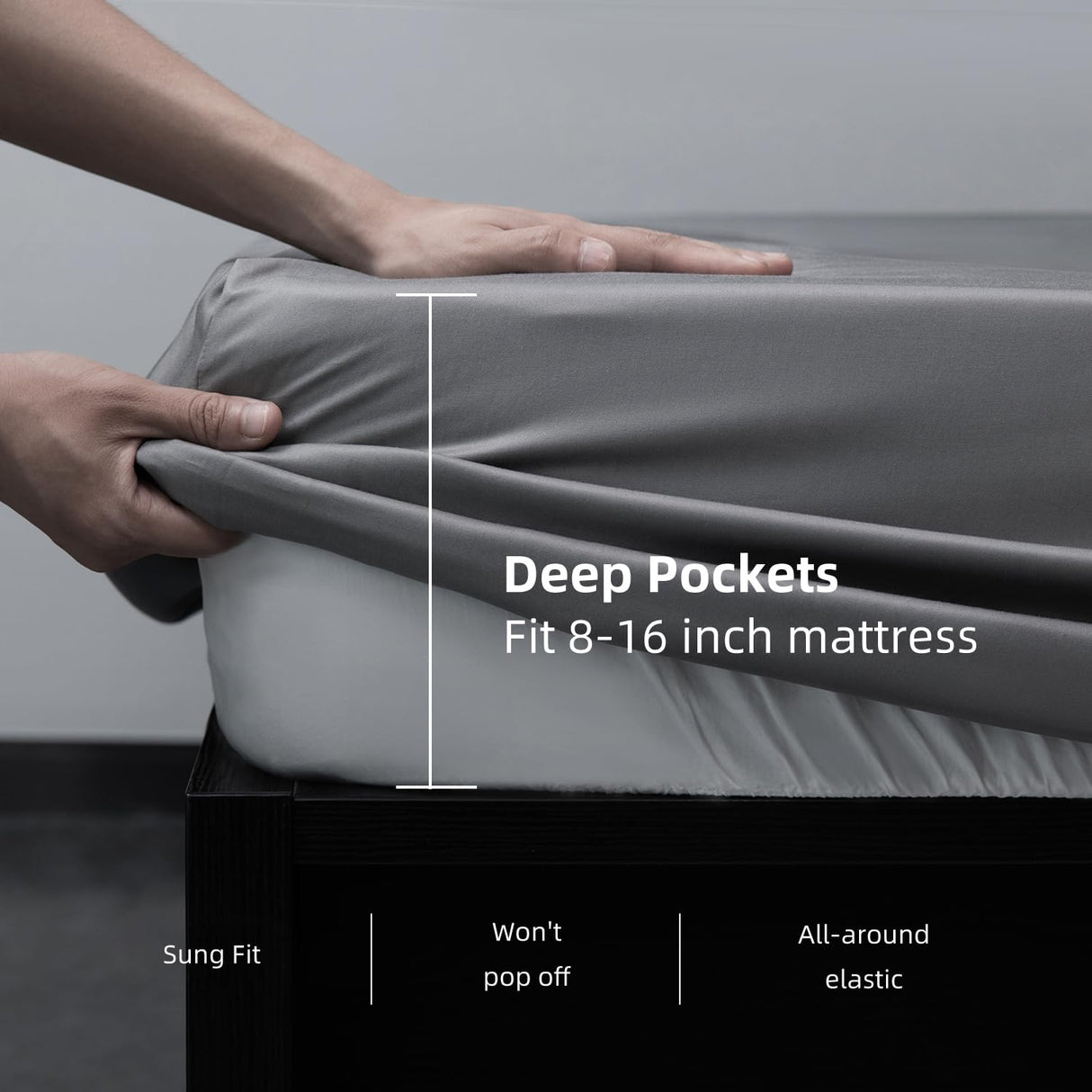 Queen Sheet Set, Rayon Derived from Bamboo, Cooling Sheets, Deep Pocket Up to 16",