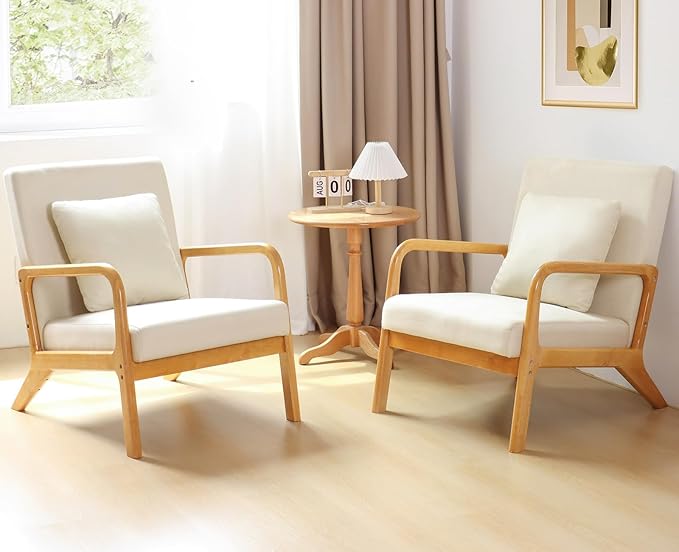 Mid-Century Modern Accent Chair,Fabric Lounge Boho Side Chair for Living Room