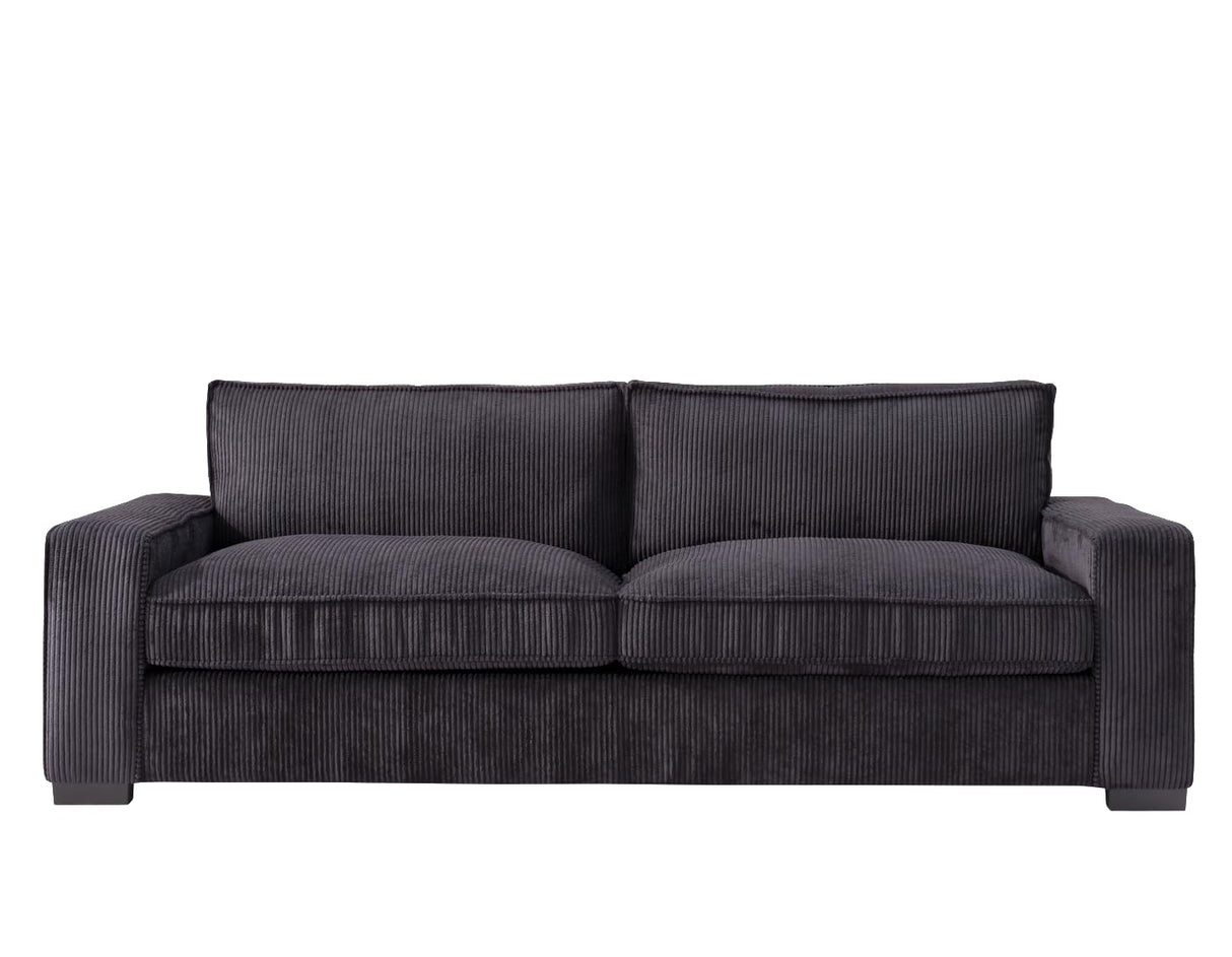 Luxe Living Room Sofa with Soft Corduroy Upholstery, Streamlined Design, Ample and Cozy 3 Seater Couch for Modern Spaces, Ideal for Entertainment and Relaxation