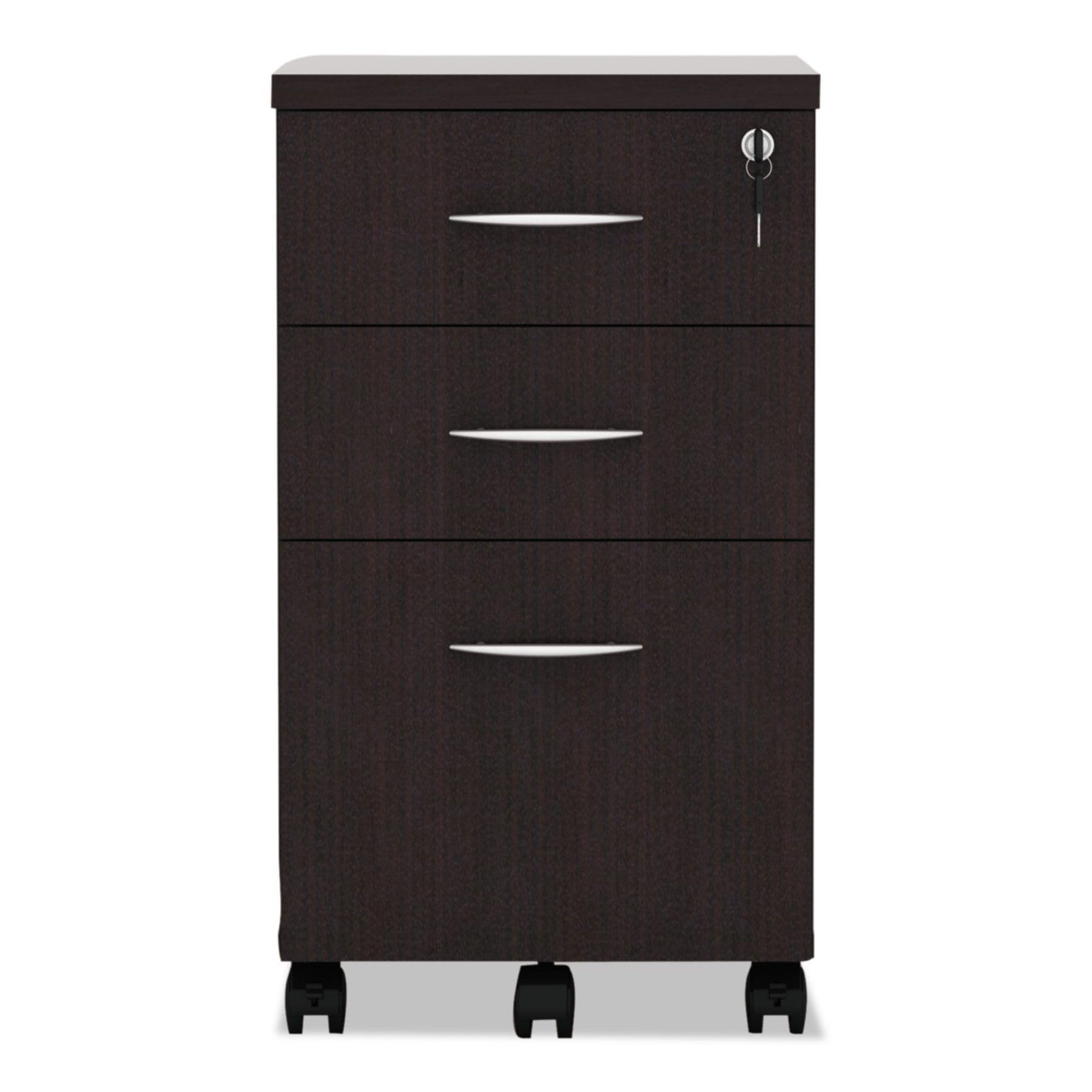 572816ES 15.88 in. x 20.5 in. x 28.38 in. Valencia Series 3-Drawer Mobile File Pedestal