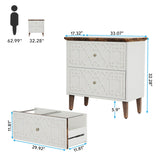 2 Drawer Lateral File Cabinet, Office Filing Cabinet for A4 / Letter Size/Legal Size Files