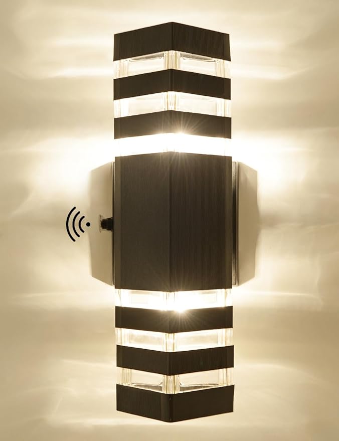 2 Pack Motion Sensor Outdoor Wall Light Fixture Up Down Porch Lights