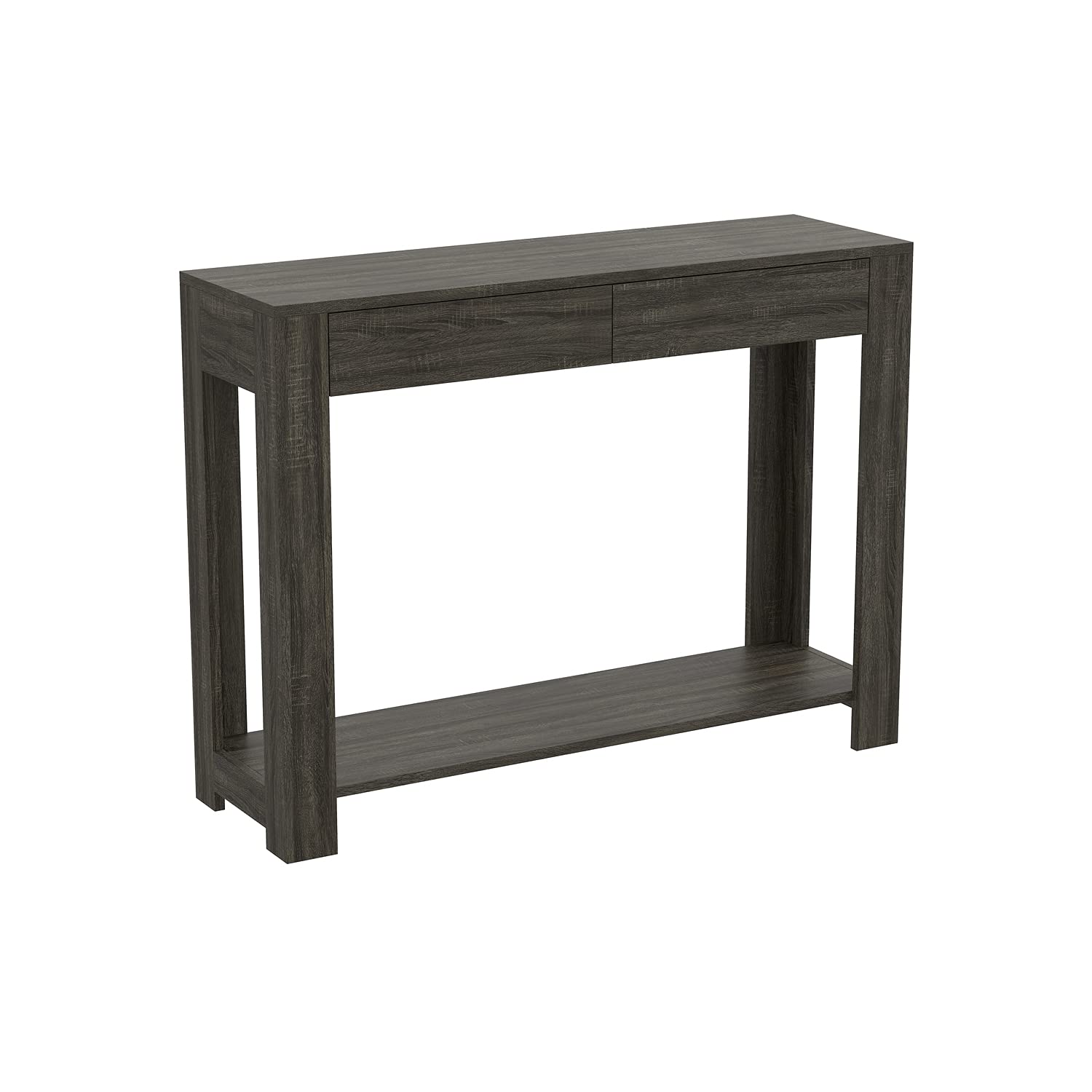 & Co. - Gray Console Table with 2 Drawers, Wood Hallway Table with Drawers,