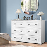 6 Drawer Double Dresser for Bedroom, Wood Chest of Dressers,