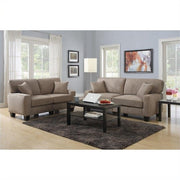 Contemporary Fabric Upholstered Sofa in Fawn Tan