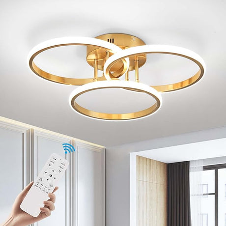 Led Ceiling Light Fixtures, Dimmable Modern Led Ceiling Light with Remote Control