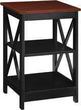 Oxford End Table with Shelves, Gray