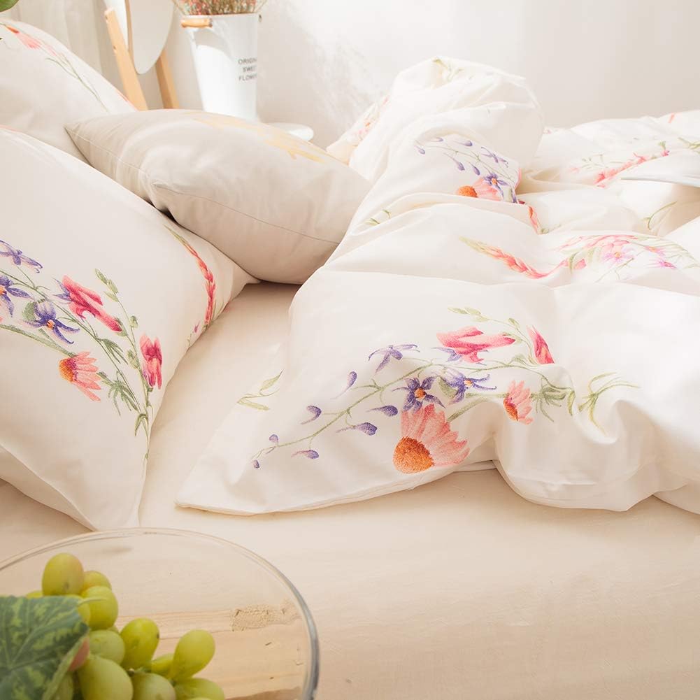 Botanical Floral Comforter Set Pink Flowers Comforter Set Pink Lavender Flowers Printed
