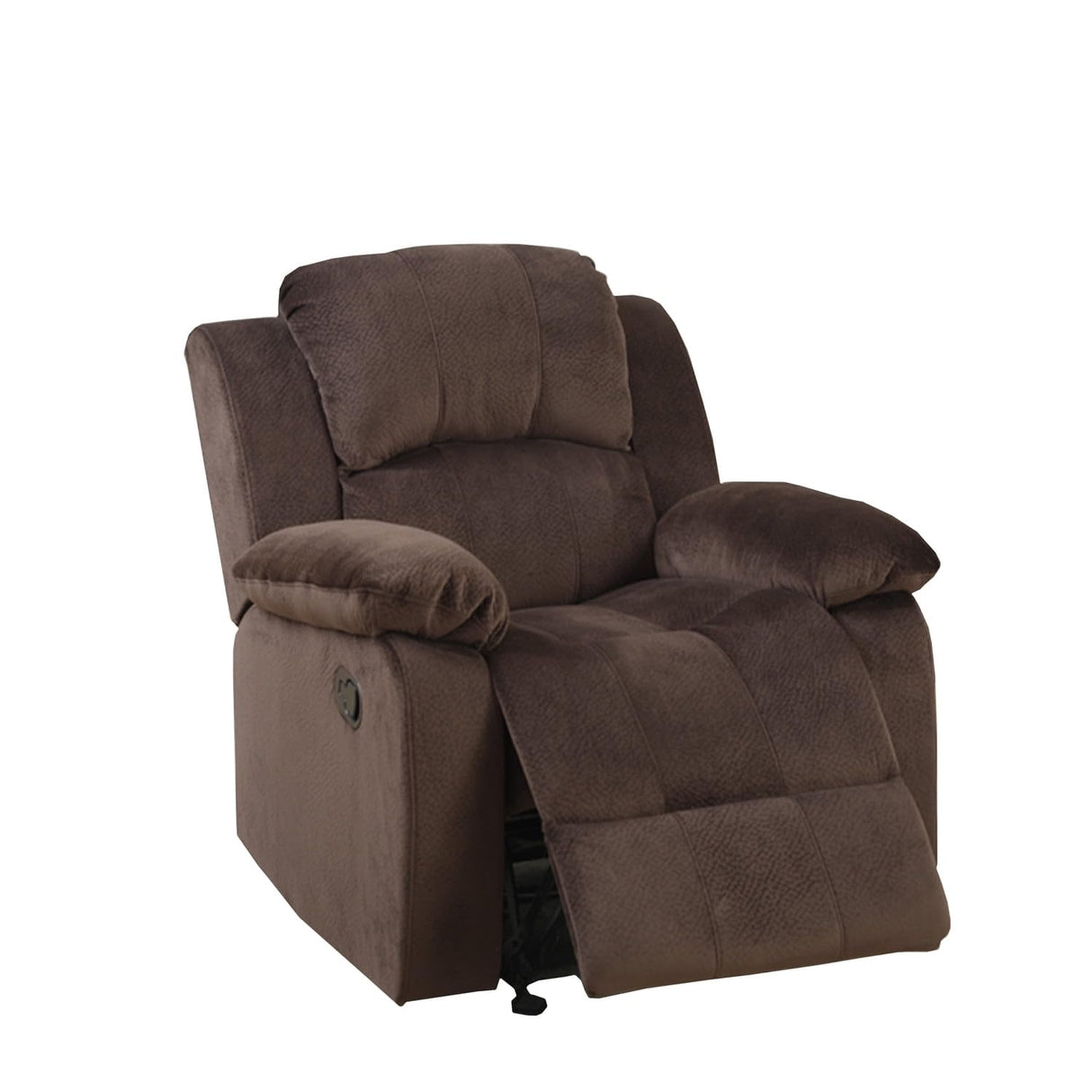 Choco Brown Suede Fabric Recliner,