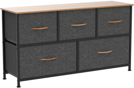 Dresser with 5 Drawers - Fabric Storage Tower, Organizer Unit for Bedroom, Living Room