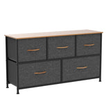 Dresser with 5 Drawers - Fabric Storage Tower, Organizer Unit for Bedroom, Living Room